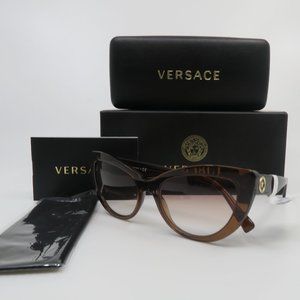 Versace 4388 5324/0P Brown/Brown Gradient Cat Eye, New Women's Sunglasses 54mm